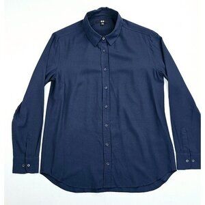 Uniqlo Size Small Women's Navy Polyester Rayon Long Sleeve Fashion Shirt
